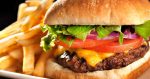 Beef burger with chips